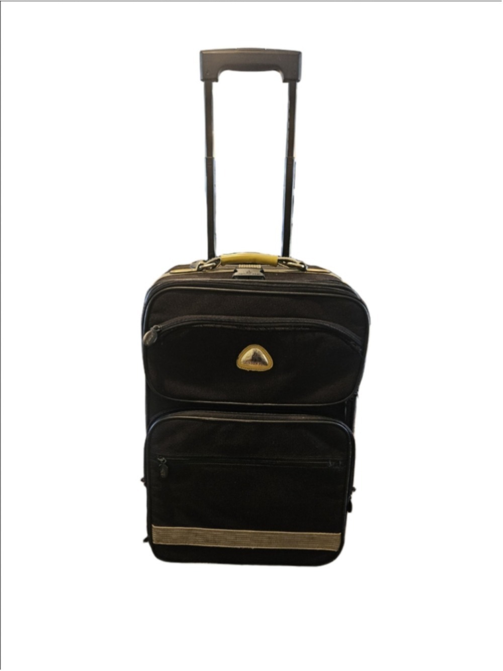 Women's London Fog Black & Beige Rolling Carry-On Travel Bag One 22 x 14 x 9